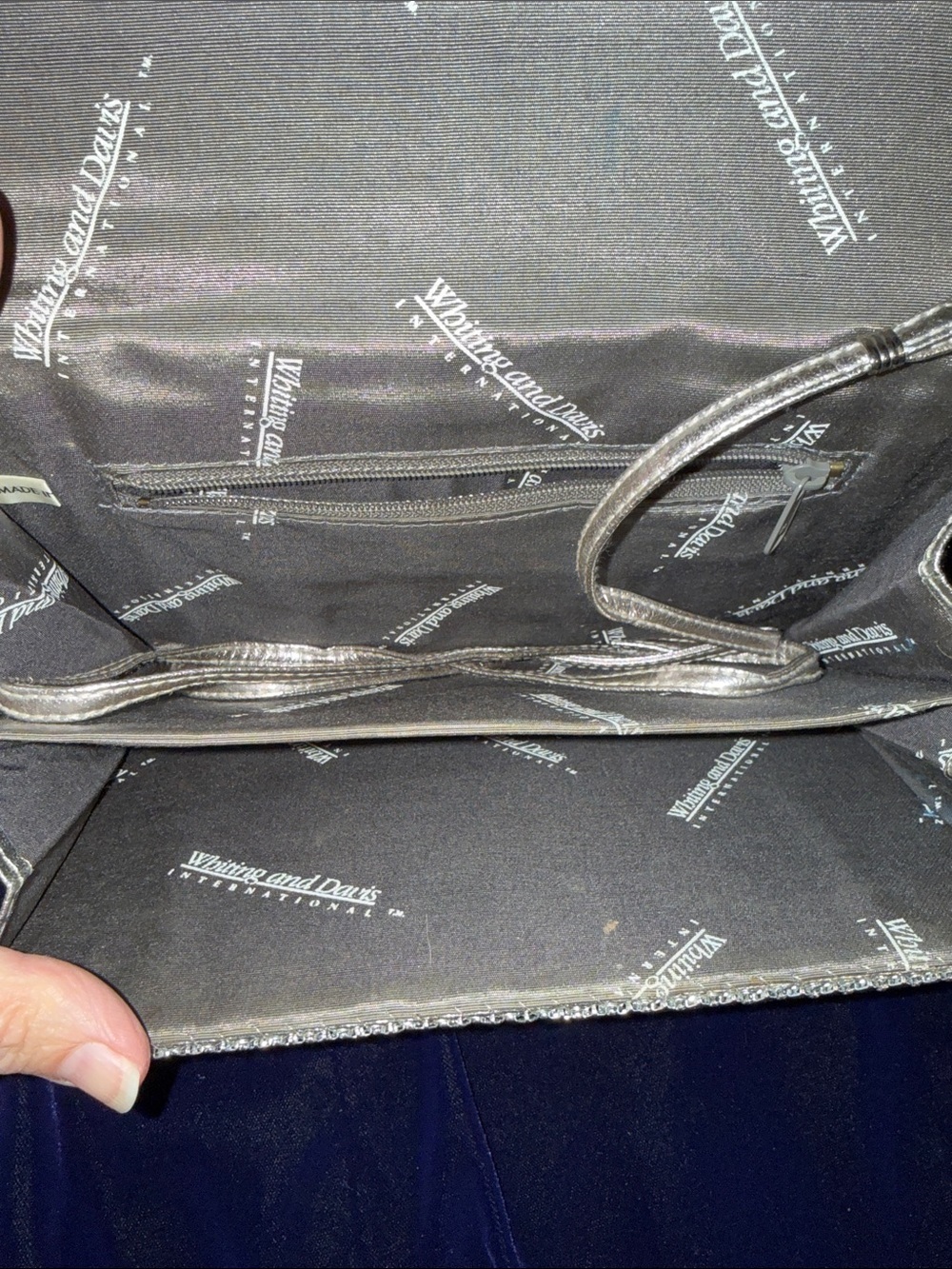 Silver Sequin Envelope Clutch Handbag vintage Bergdorf Goodman Whiting & Davis - Picture 4 of 4